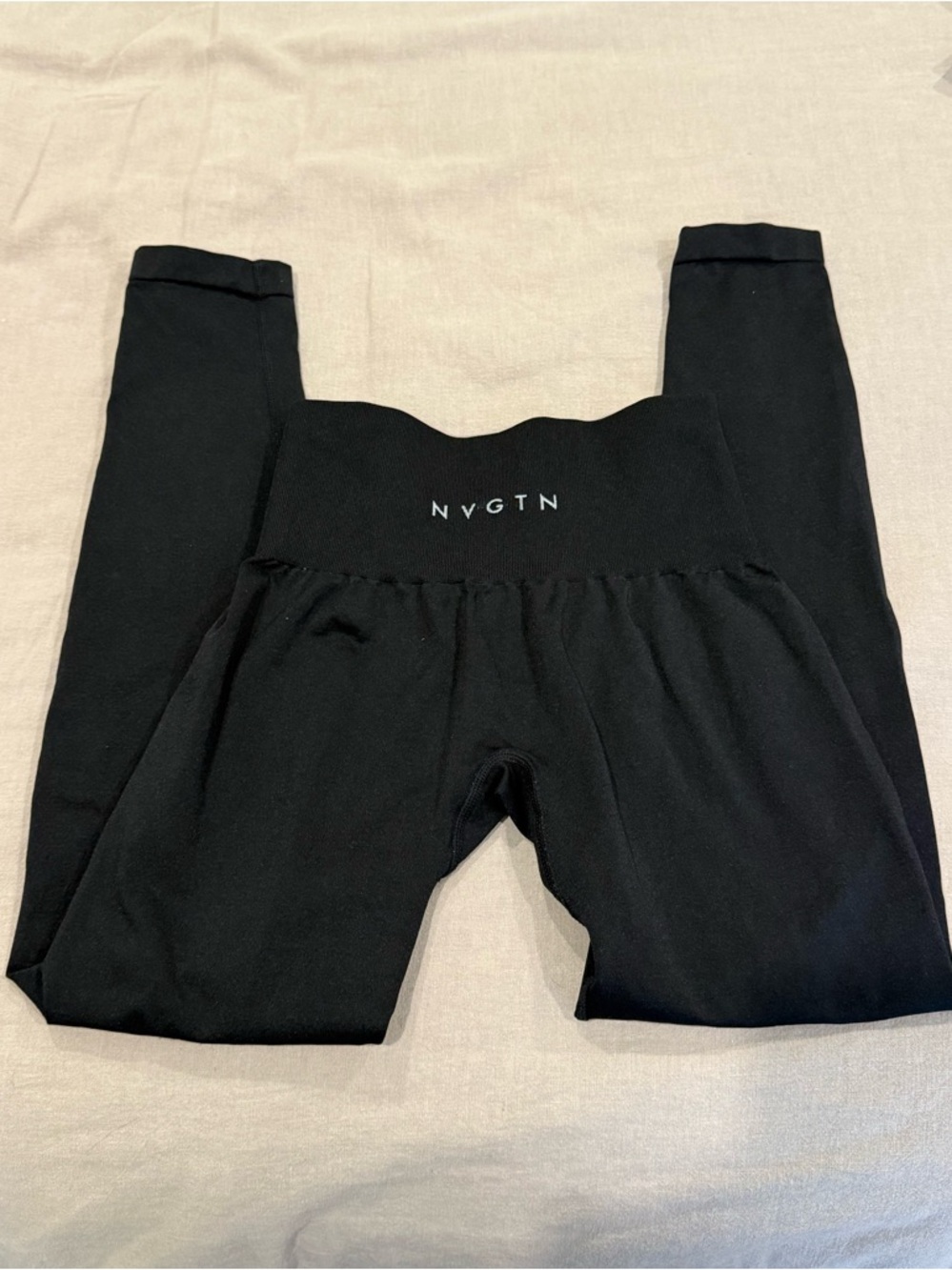 NVGTN Black High-Waist Leggings with Logo